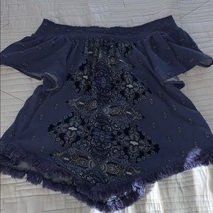 Blue off the shoulder